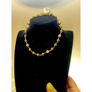 Rebecca Minkoff Gold Pave Spheres Beaded Necklace choker with Extender